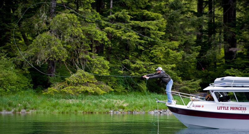 Fishing on the bow